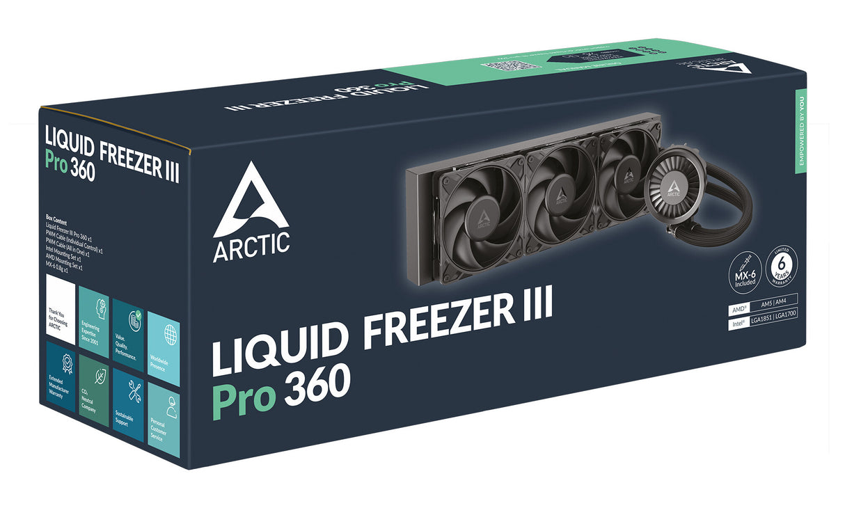 ARCTIC Liquid Freezer III Pro 360 Processor Alt-i-en væskekøler 12 cm Sort 1 stk