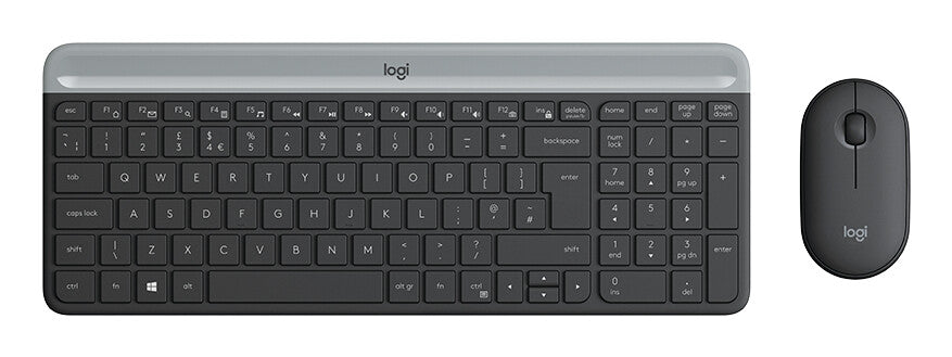 Logitech Slim Wireless Combo MK470 Sæt med mus og tastatur Trådløs Nordisk