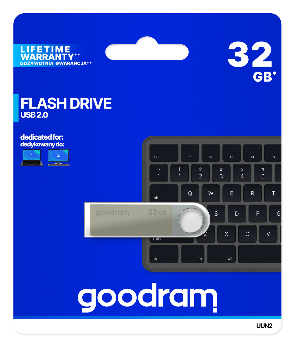 Goodram UUN2 USB-nøgle 32 GB USB Type-A 2.0 Sølv
