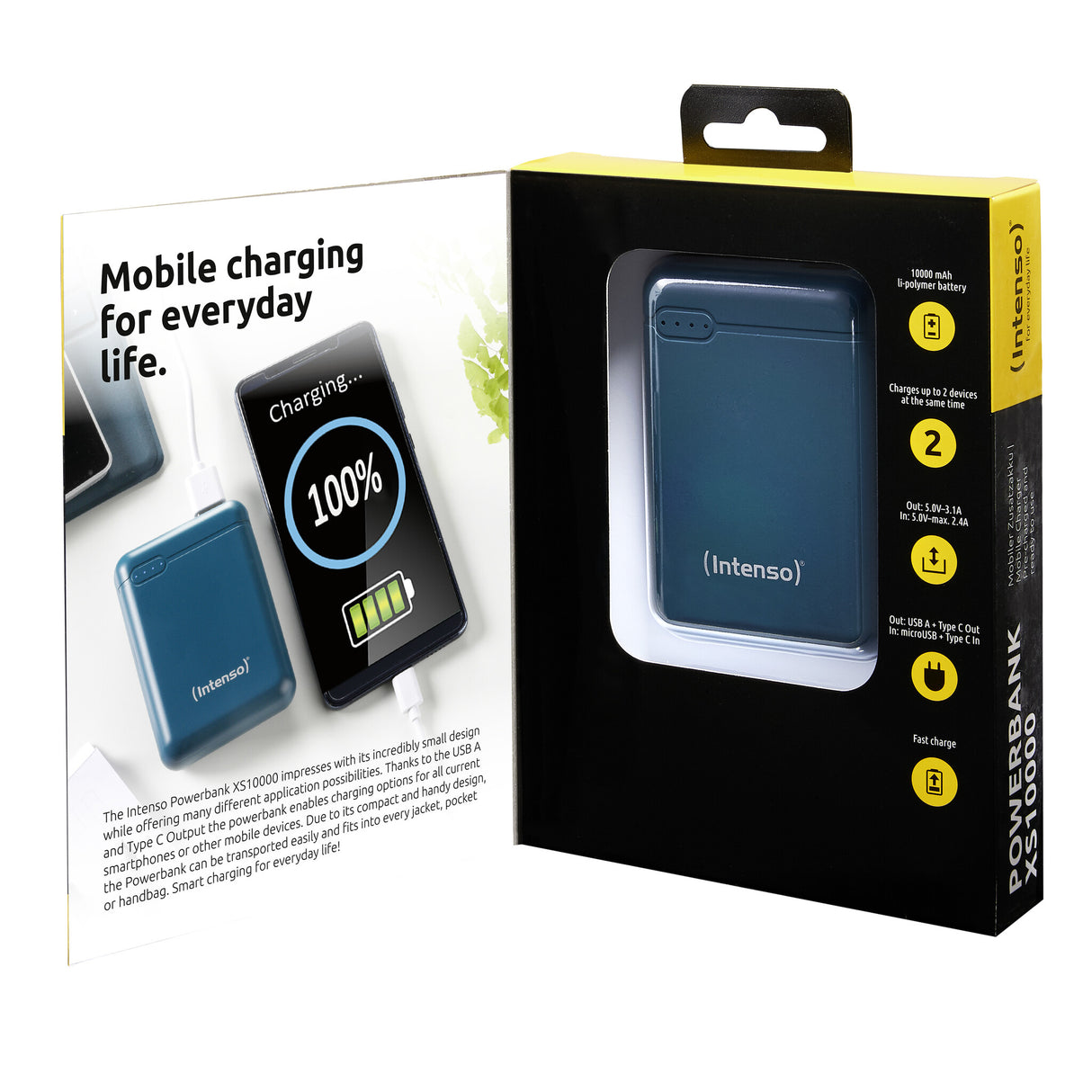 Intenso XS10000 Lithium polymer (LiPo) 10000 mAh Benzinfarve