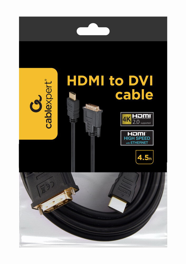 Gembird 5m, HDMI/DVI, M/M DVI-D Sort