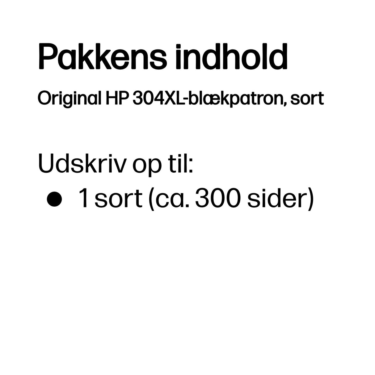 HP Original 304XL-blækpatron, sort