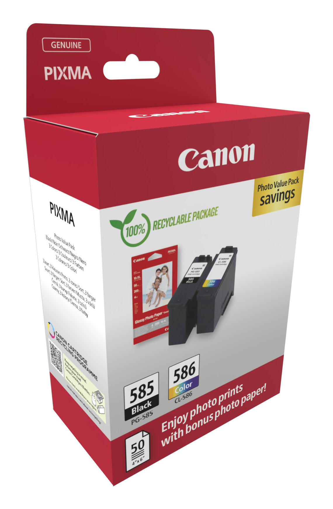 Canon PG-585/CL-586 PVP blækpatron 2 stk Original Sort, Blå, Magenta, Gul