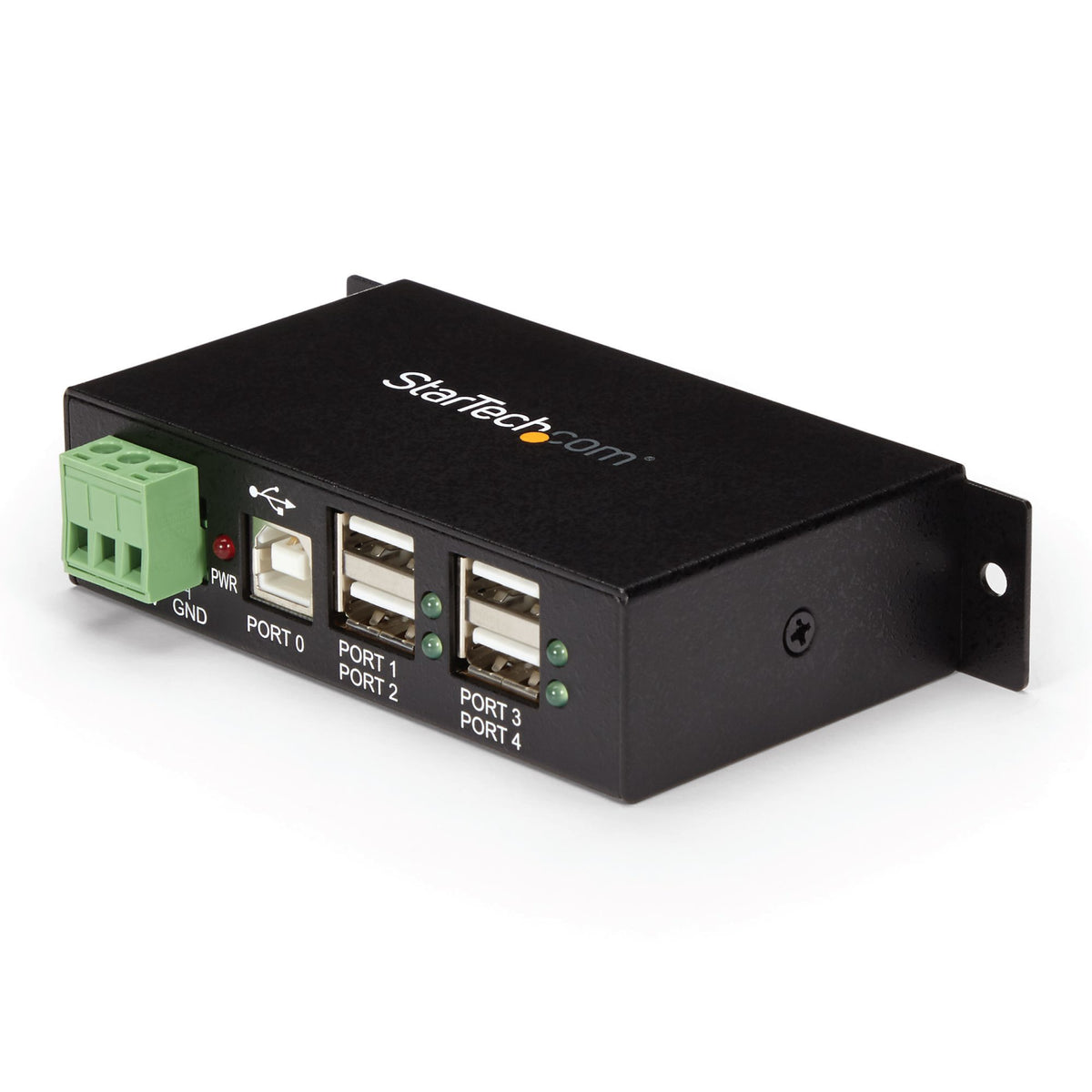StarTech.com Rackmount USB 2.0 Hub - 4 Port Rugged Industrial USB 2.0 Hub Sort