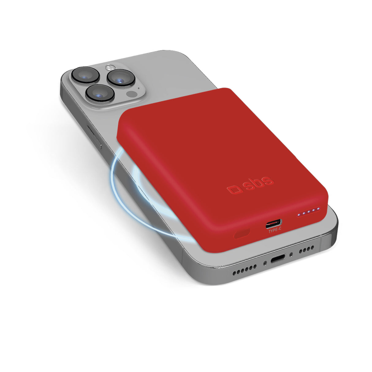 SBS TEBB5000MAG1CR powerbank Lithium polymer (LiPo) 5000 mAh Trådløs opladning Rød