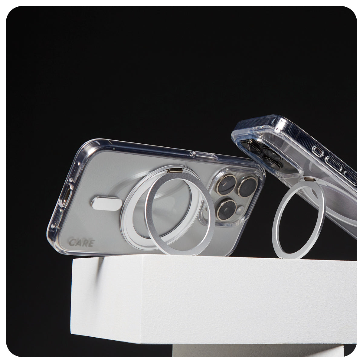 PanzerGlass CARE by ® Feature Case Transparent m. Sølv Kickstand & MagSafe iPhone 16 Pro Max