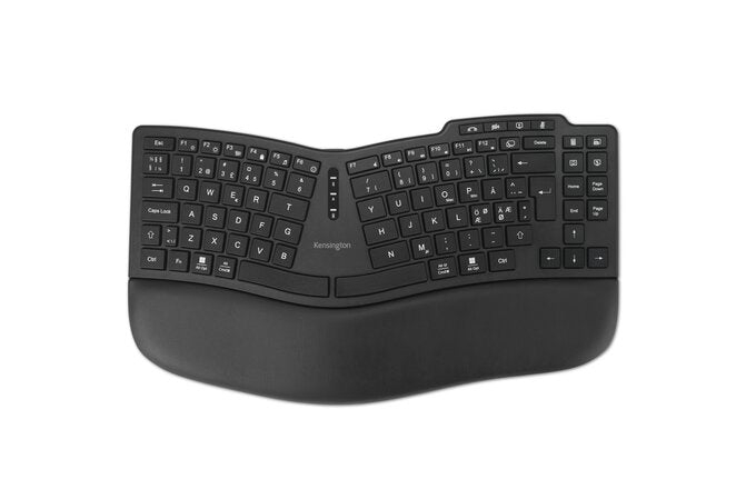 Kensington Pro Fit Ergo KB675 EQ TKL tastatur Hjemme/kontor USB + RF Wireless + Bluetooth QWERTY Nordisk Sort