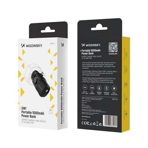 Wozinsky WF16-YCS 5000 mAh Trådløs opladning Sort