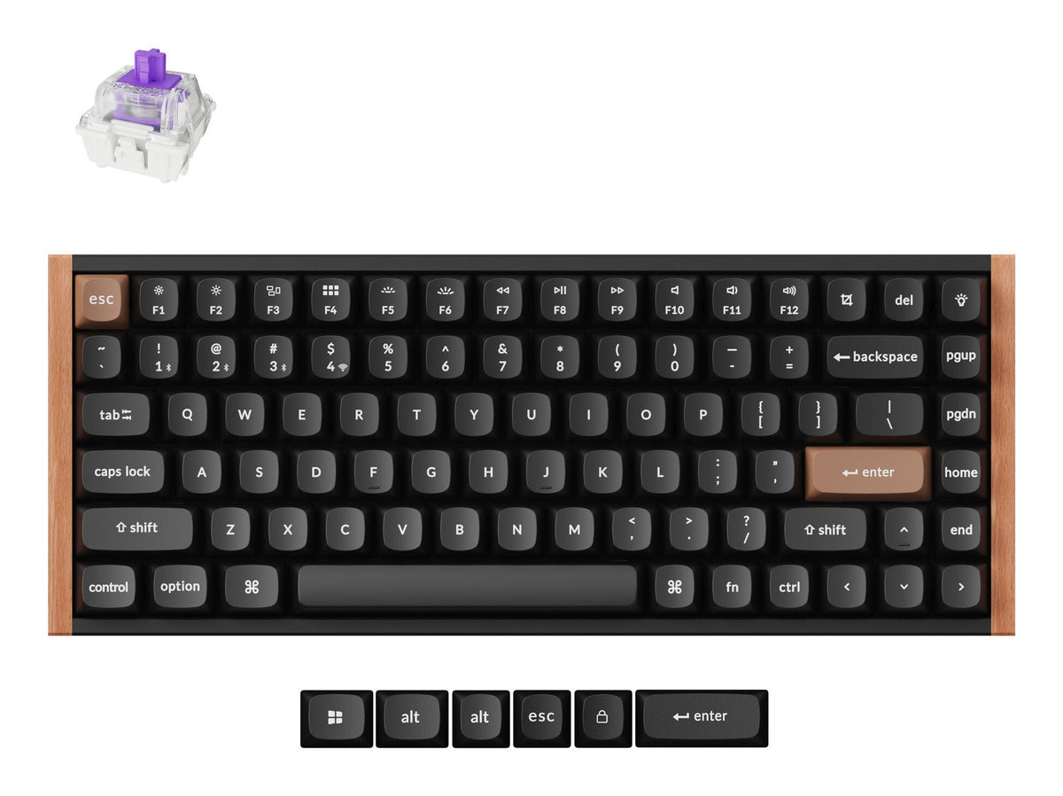 Keychron K2 HE Wireless (K2H-F1) - US isdestymas - Hot-Swappable Gateron Magnetic Nebula - Carbon Juodas (Juoda) Magnetine Belaide Zaidimu Klaviatura