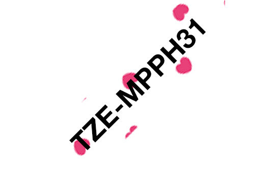 Brother TZE-MPPH31 etiketbånd Sort på pink