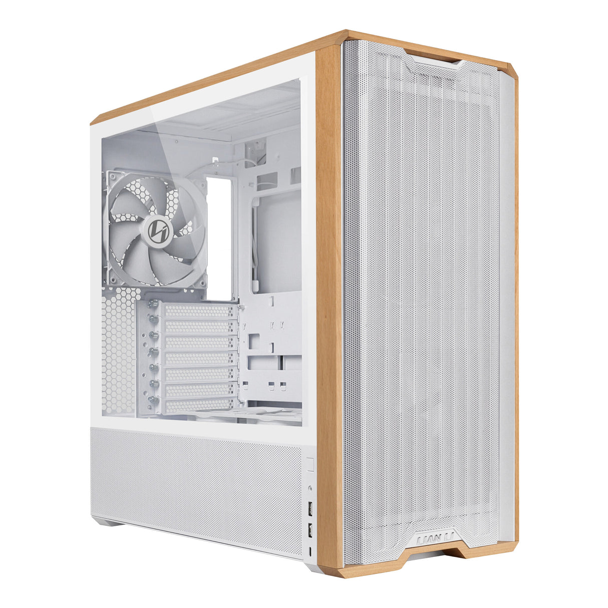 Lian Li Lancool LAN217W computeretui Midi Tower Hvid, Træ