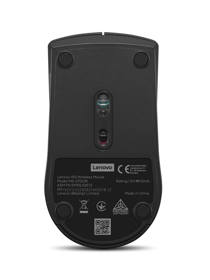 Lenovo 150 mus Kontor Ambidextrous RF trådløst Optisk 1000 dpi