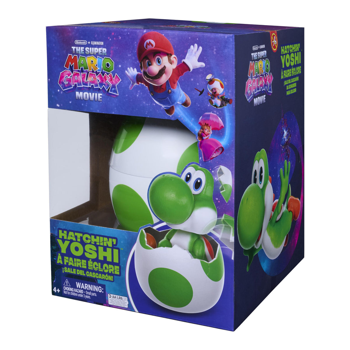 Super Mario Galaxy Movie, Hatchin' Yoshi Interactive Egg and Action Figure with Sounds, Ages 4 & Up, Batteries Included