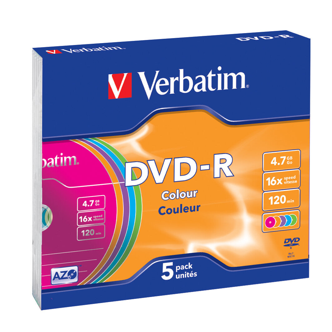 Verbatim DVD-R Colour 4,7 GB 5 stk