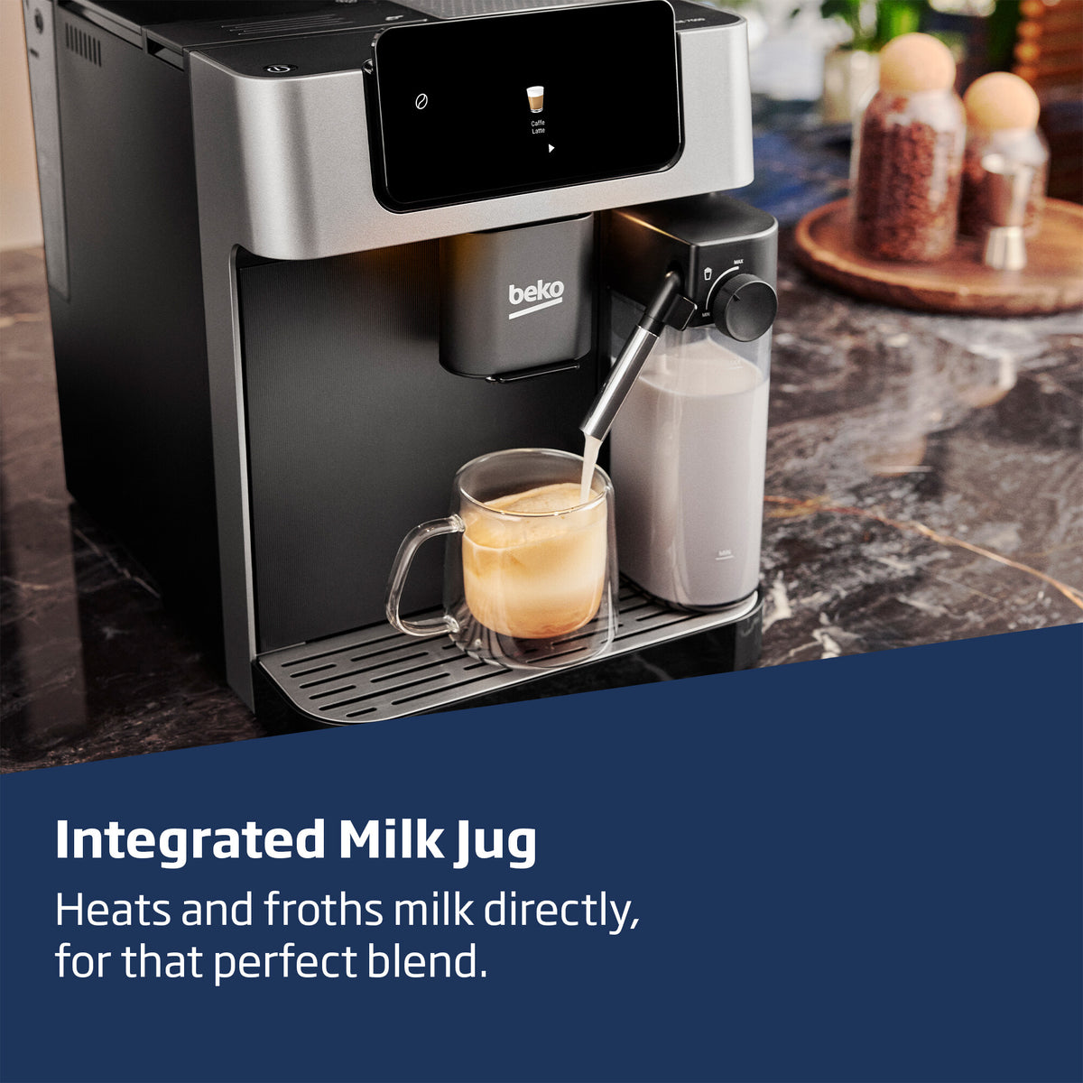Beko CEG7304X CaffeExperto Bean To Cup Coffee Machine with Integrated Milk Jug