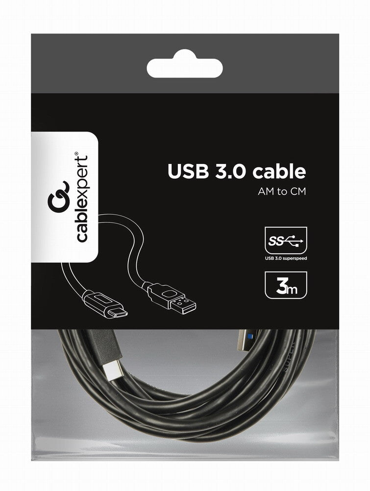 Cablexpert CCP-USB3-AMCM-10 USB-kabel USB 3.2 Gen 1 (3.1 Gen 1) 3 m USB A USB C Sort