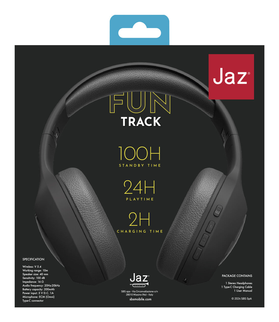 SBS TEJZHEADMTVK hovedtelefoner/headset Kabel & trådløs Opkald/musik USB Type-C Bluetooth Sort