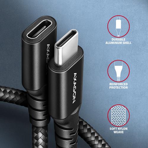 Axagon BUCM32-CF15AB SPEED+ USB-C <> USB 20Gbps extension cable 1.5 m
