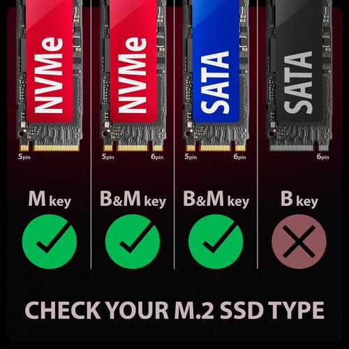 Axagon EEM2-GAM External USB-C 10Gbps metal box for M.2 NVMe & SATA SSD disks. Screwless