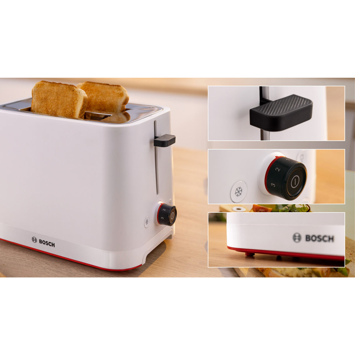 Bosch TAT3M121 brødrister 4 skive(r) 950 W Hvid
