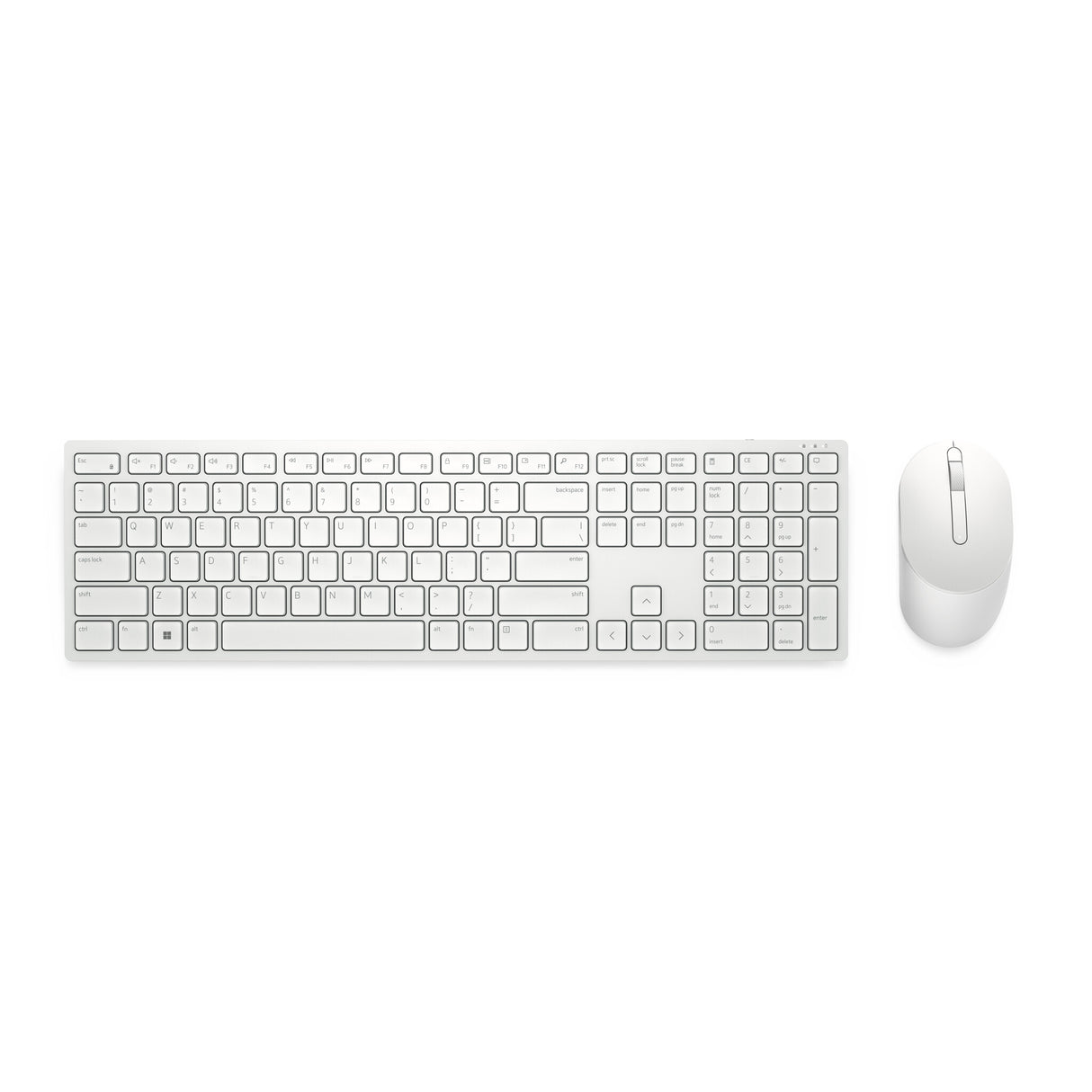 DELL KM5221W-WH tastatur Mus inkluderet Kontor RF trådløst QWERTY US International Hvid