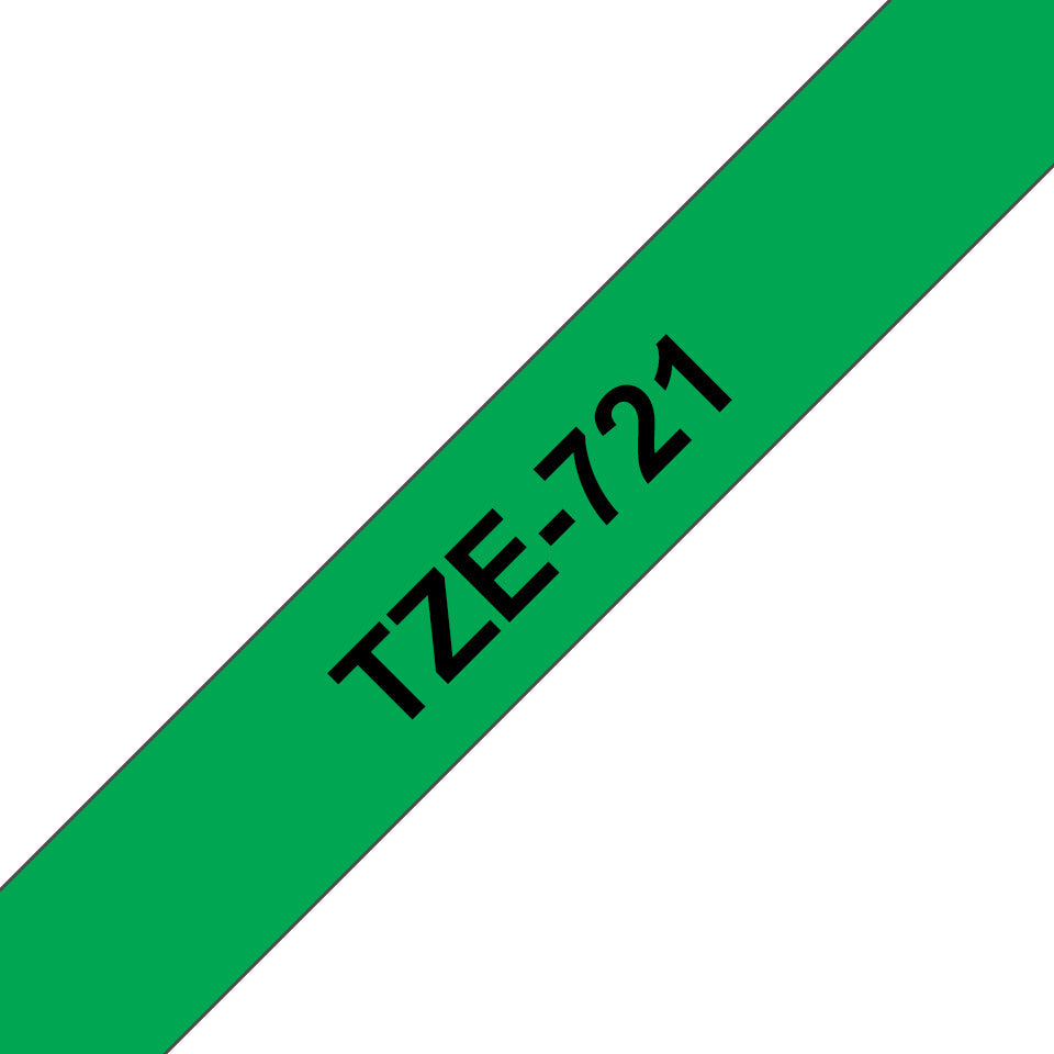 Brother TZE-721 etiketbånd Sort på grøn