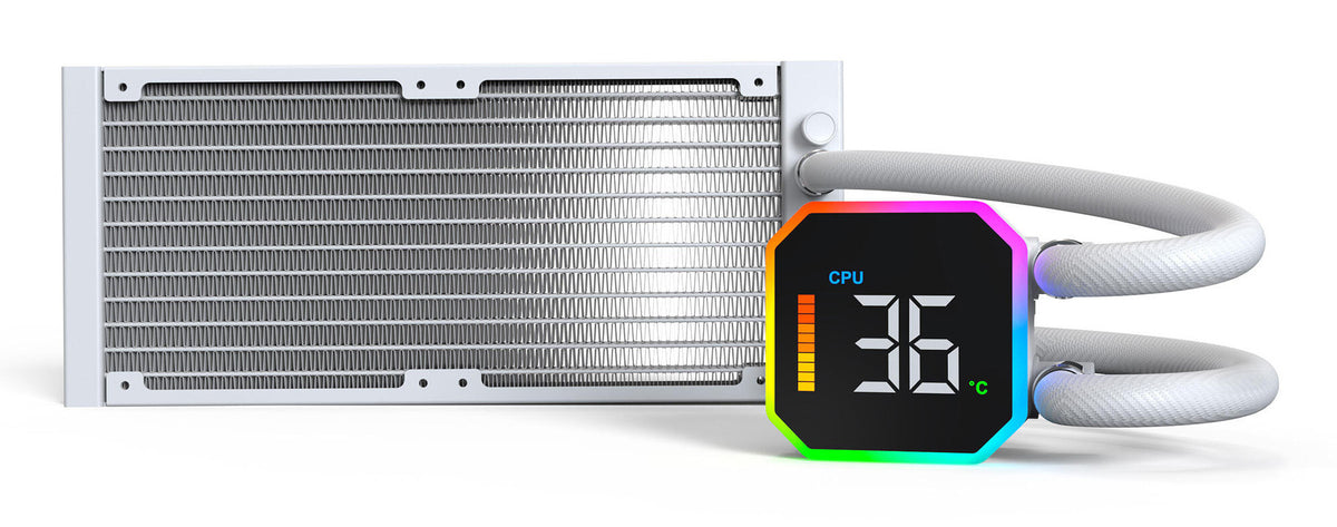 Montech HyperFlow Digital 240 Processor Alt-i-en væskekøler 12 cm Hvid 1 stk
