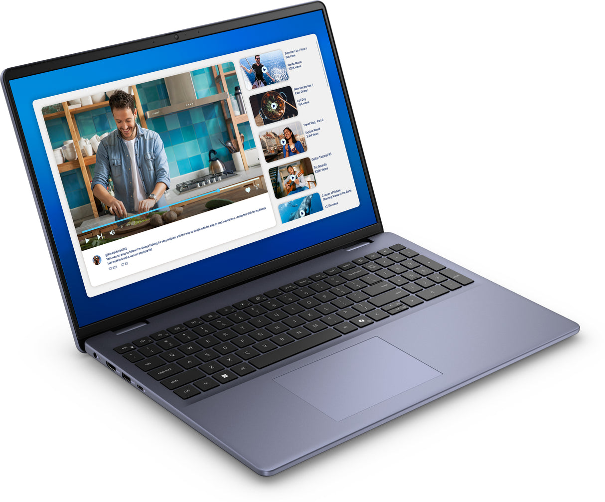 DELL DC16251 Intel Core 5 120U Laptop 40,6 cm (16") Full HD+ 16 GB DDR5-SDRAM 512 GB SSD Wi-Fi 6E (802.11ax) Ubuntu Linux UK international Blå