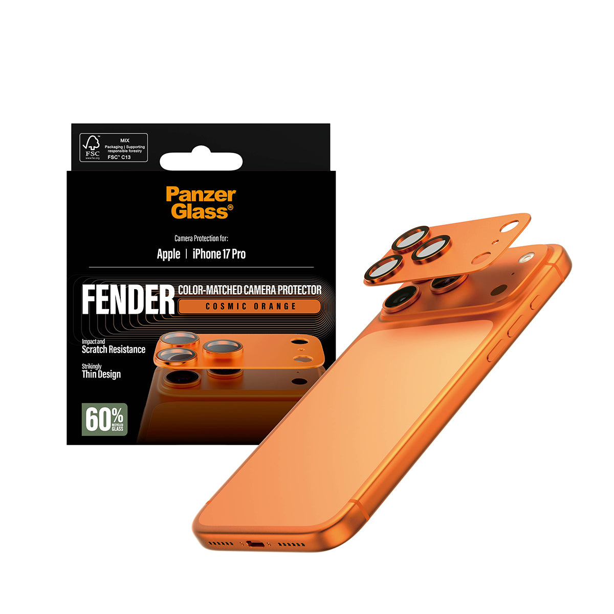 FENDER Camera Protector Cosmic Orange iPhone 17 Pro