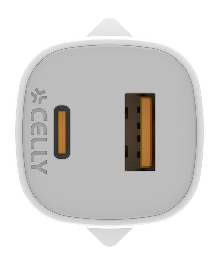 Celly UPTC1USB1USBC25 oplader til mobil enhed Digitalt kamera, Mikrofon, Smartphone, Tablet, Telefon Hvid USB Indendørs