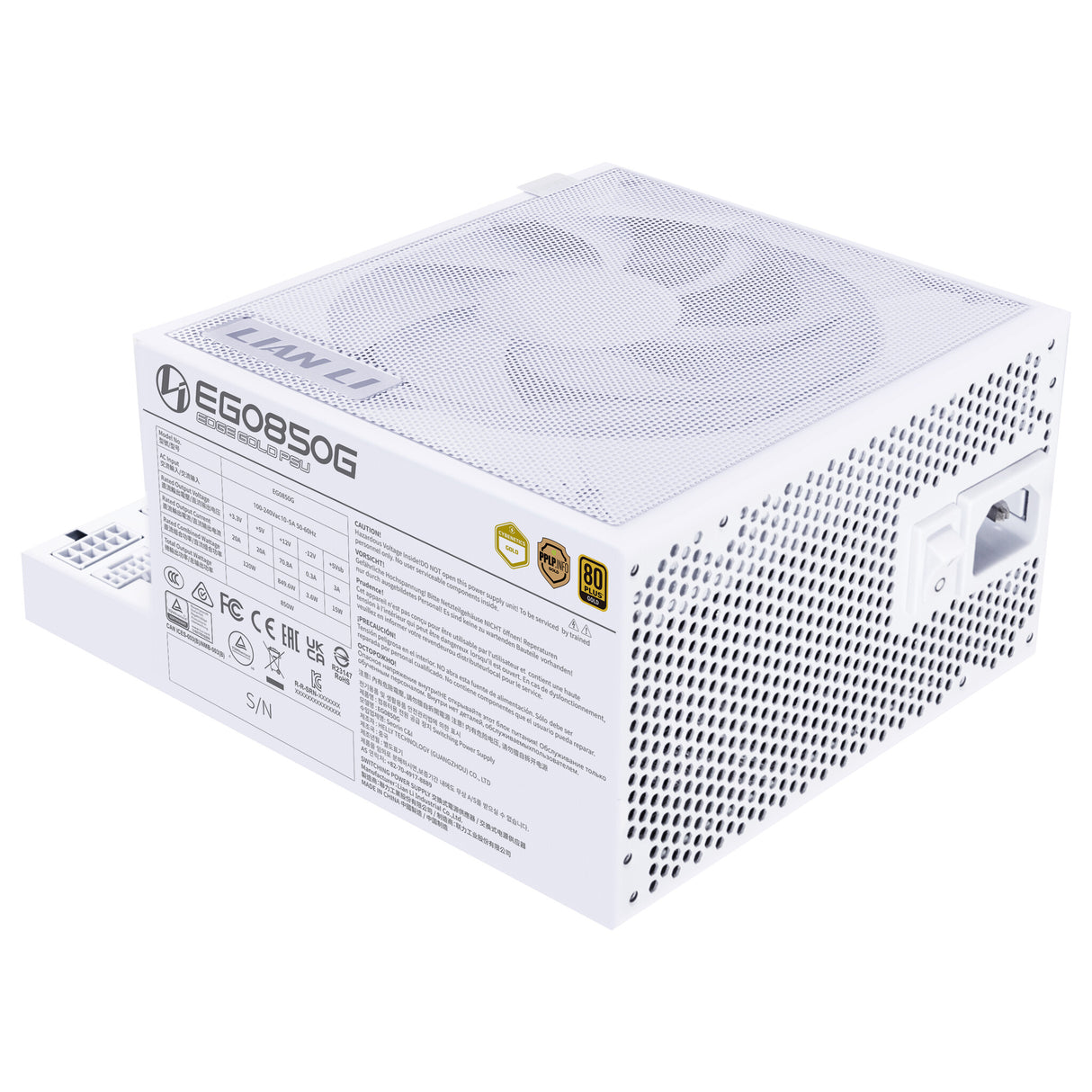 Lian Li EG0850G enhed til strømforsyning 850 W 20+4 pin ATX ATX Hvid