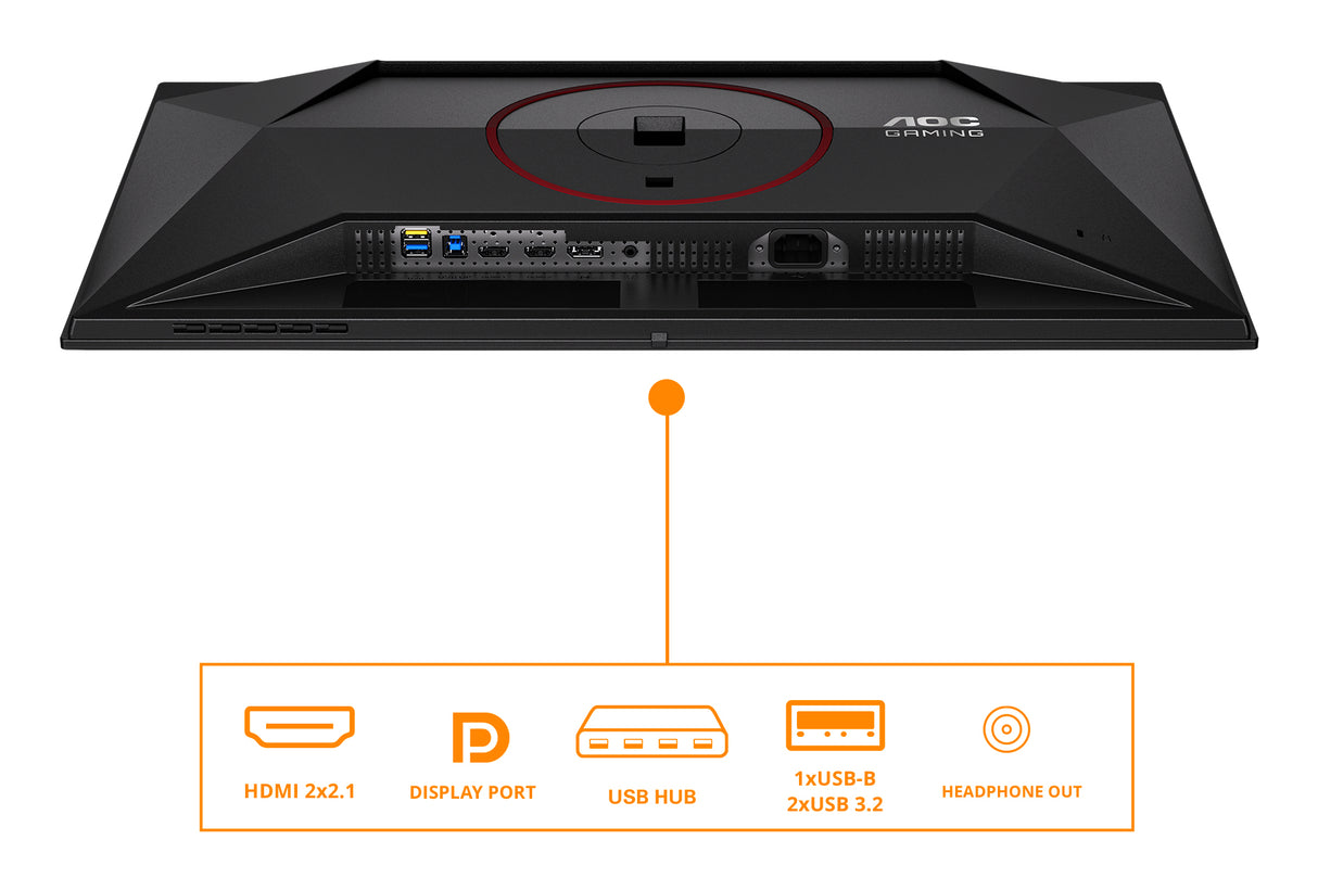AOC G4 Q27G4SDR computerskærm 67,3 cm (26.5") 2560 x 1440 pixel Quad HD QD-OLED Sort, Rød