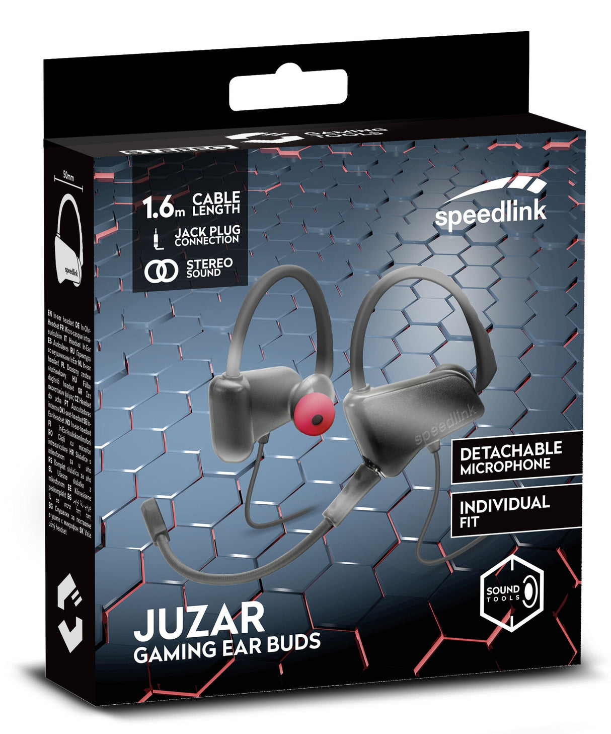 SPEEDLINK JUZAR Headset Ledningsført Ørekrog, I ørerne Spil Sort, Rød
