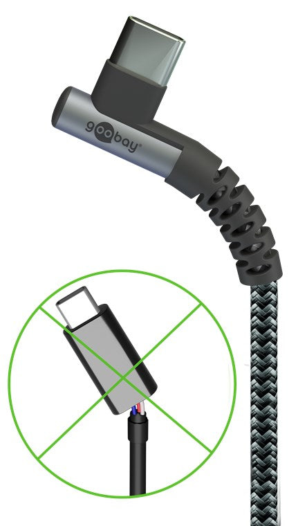 Goobay USB-A til USB-C 90° vinklet kabel 0.5 m Sølv