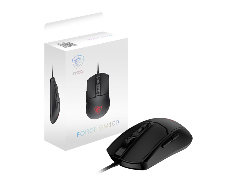 MSI FORGE GM100 mus Spil Ambidextrous USB Type-A Optisk 6400 dpi
