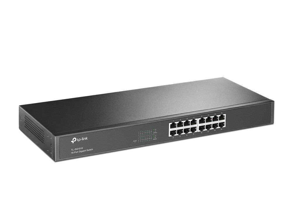 TP-Link TL-SG1016 netværksswitch Ikke administreret Gigabit Ethernet (10/100/1000) 1U Sort