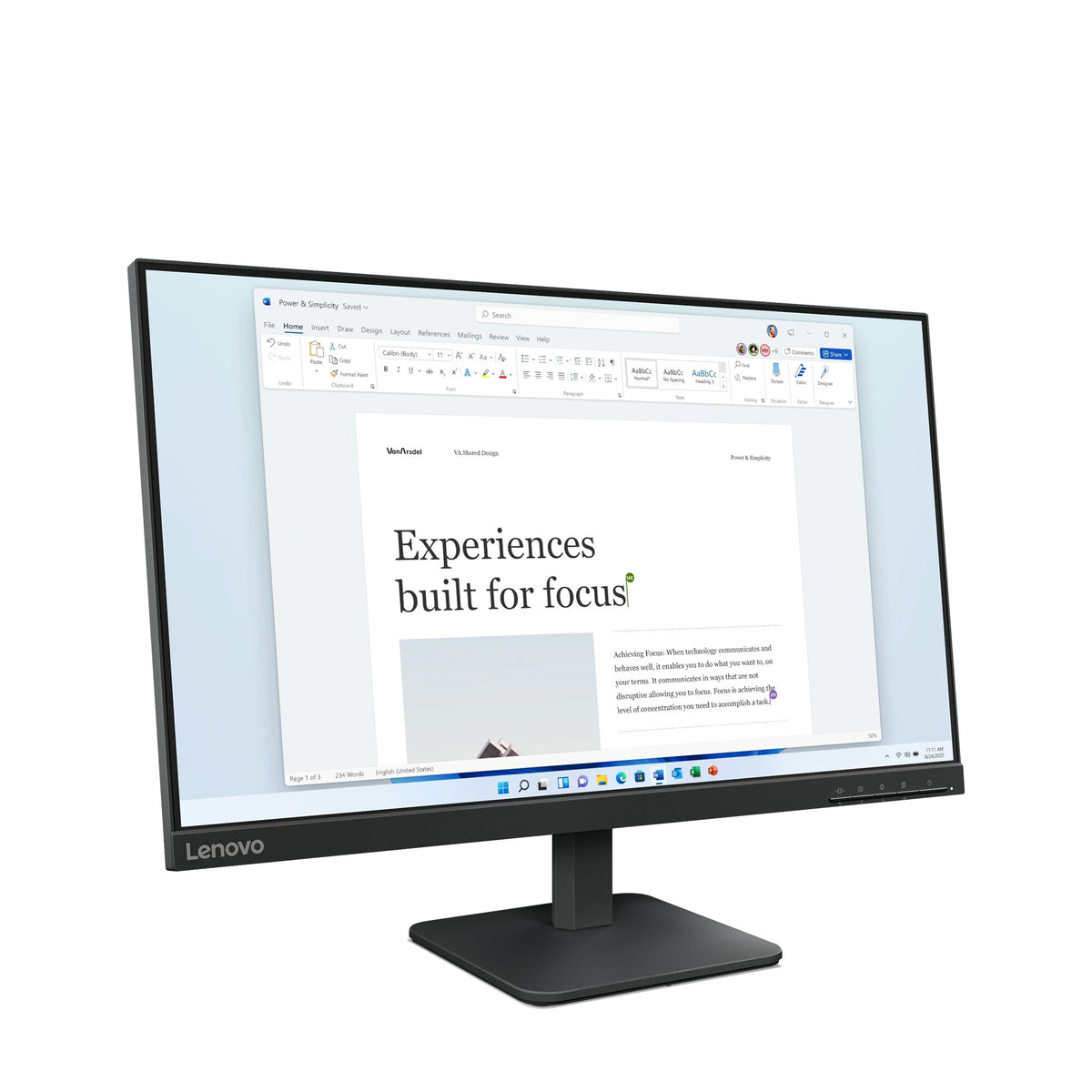 Lenovo L24-4e computerskærm 60,5 cm (23.8") 1920 x 1080 pixel Fuld HD LCD Sort