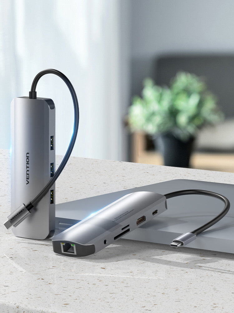 Vention TOLHB dockingstation Ledningsført USB 3.2 Gen 1 (3.1 Gen 1) Type-C Sølv