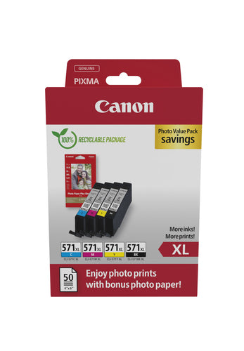 Canon 0332C006 blækpatron 4 stk Original Højt (XL) udbytte Sort, Blå, Magenta, Gul