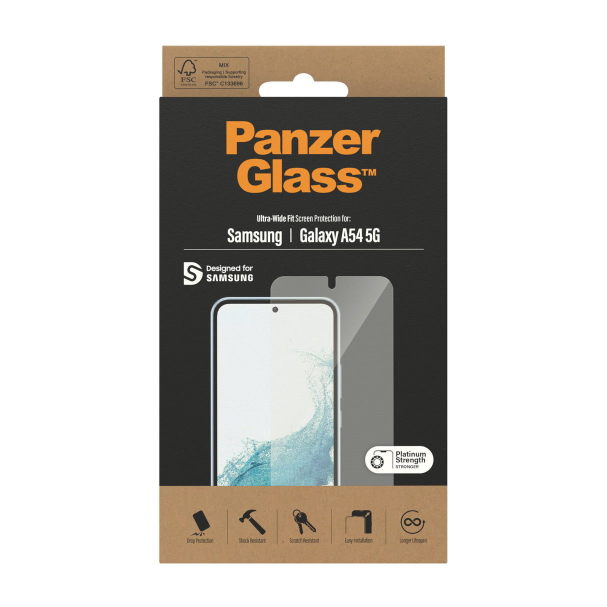 PanzerGlass ® Skærmbeskyttelse Samsung Galaxy A54 5G | Ultra-Wide Fit