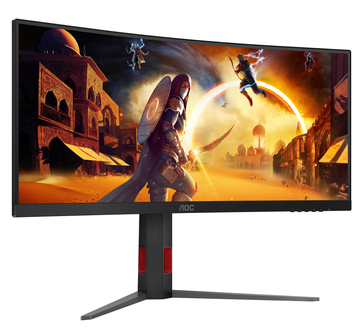 AOC G4 CU34G4Z computerskærm 86,4 cm (34") 3440 x 1440 pixel Wide Quad HD LED Sort, Rød