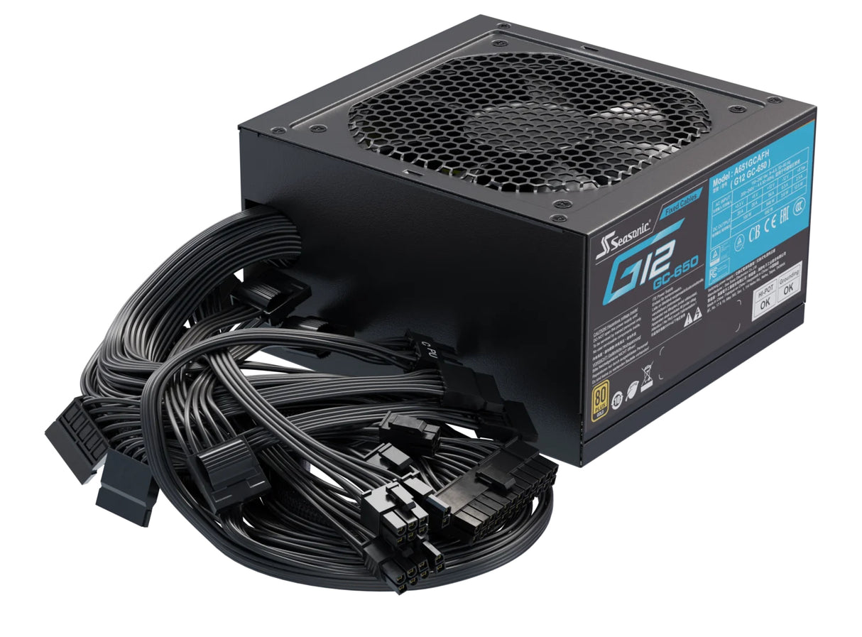 Seasonic Netzteil 650W G12 GC-650 80+Gold enhed til strømforsyning ATX Sort
