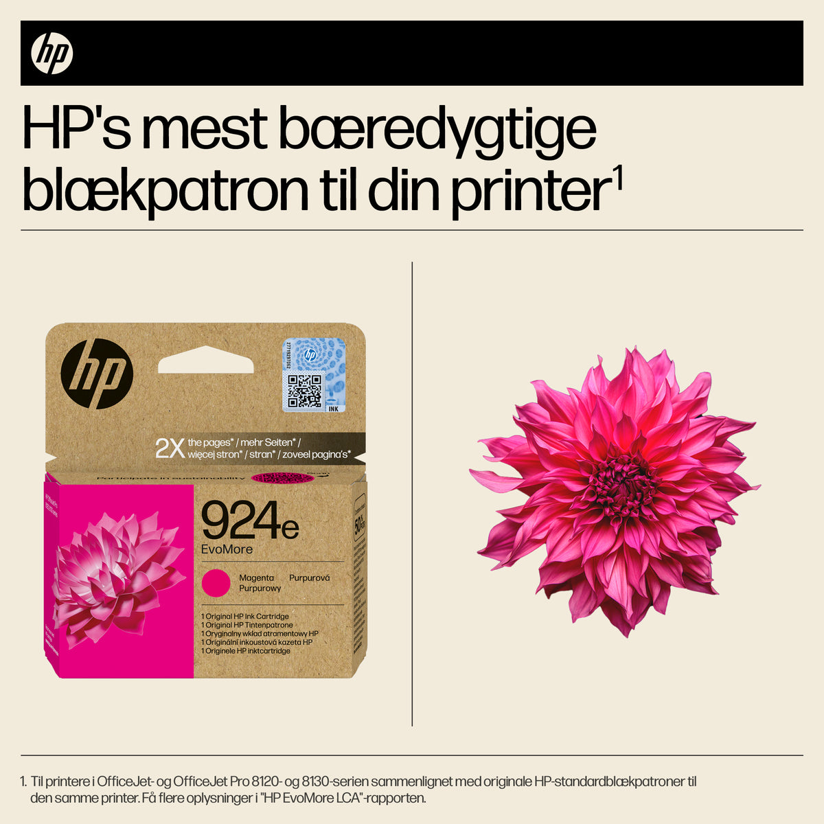 HP 924e EvoMore Magenta 800 sider Blæk 4K0U8NE