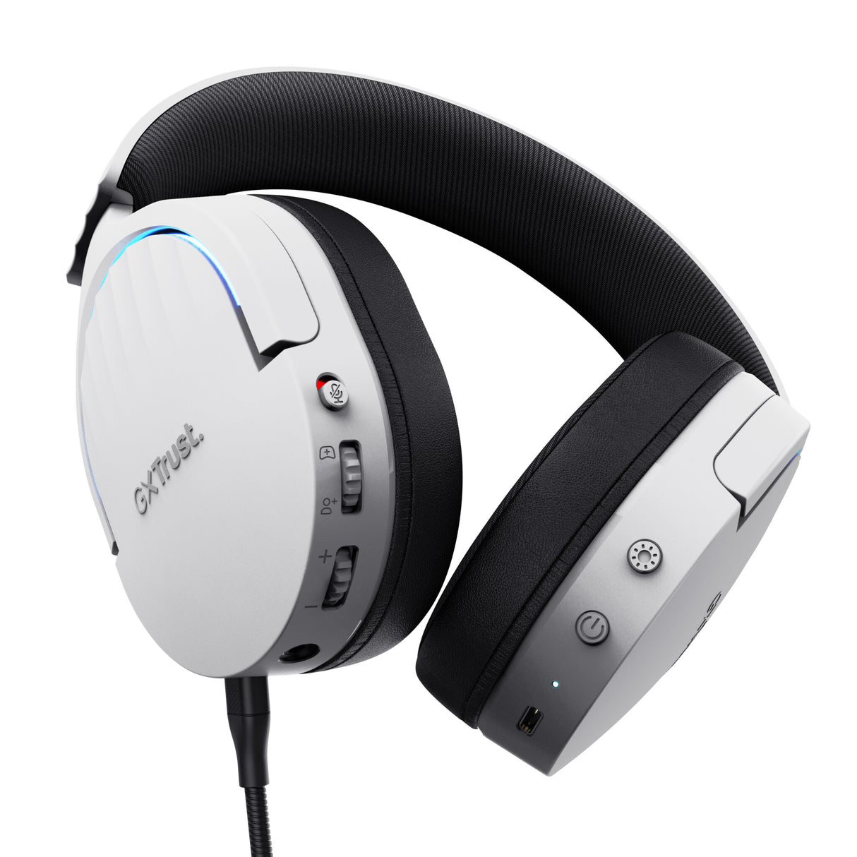 Trust GXT 491W FAYZO Headset Kabel & trådløs Spil USB Type-C Bluetooth Sort, Hvid