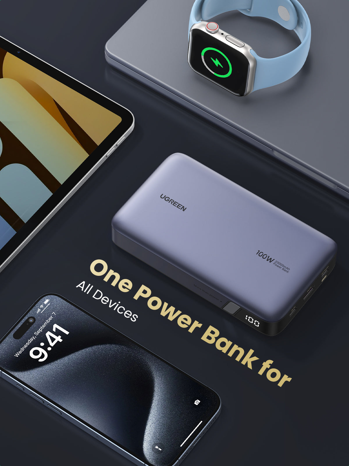 Ugreen Nexode Powerbank 20000mAh Grå