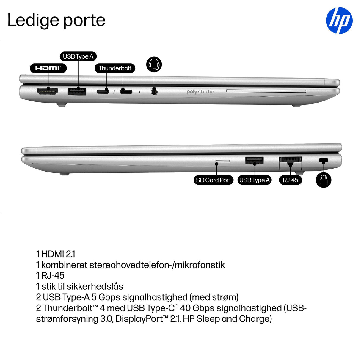 HP EliteBook 6 G1i Intel Core Ultra 5 225U Laptop 35,6 cm (14") WUXGA 16 GB DDR5-SDRAM 512 GB SSD Wi-Fi 7 (802.11be) Windows 11 Pro AI PC Sølv