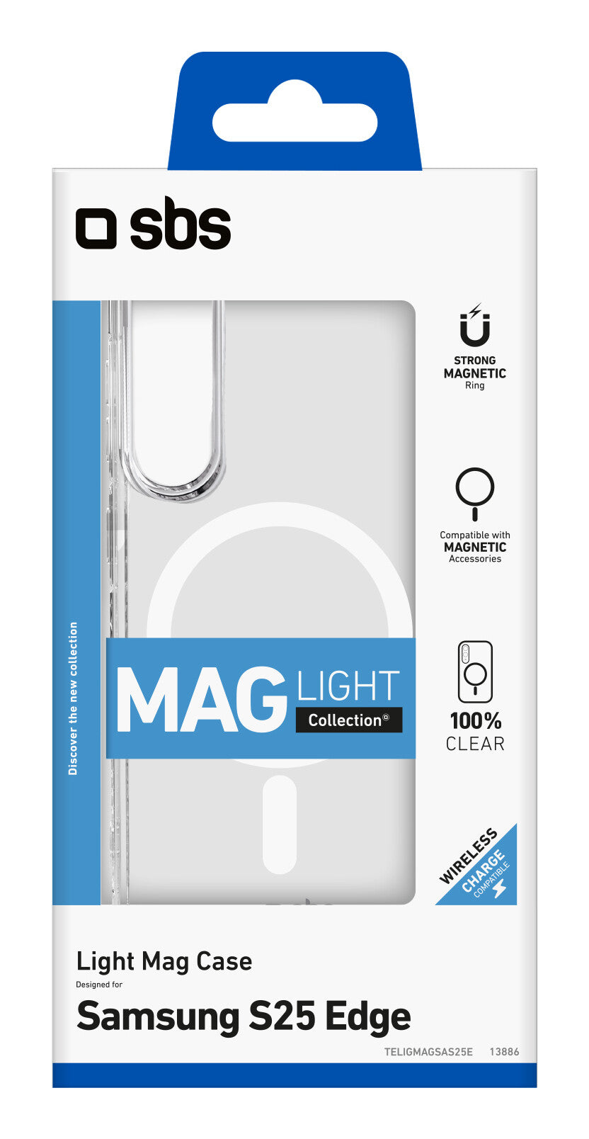SBS TELIGMAGSAS25E mobiltelefon etui 16,9 cm (6.66") Cover Transparent