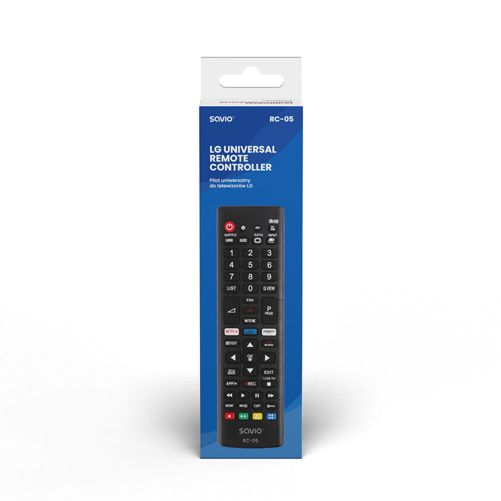 Savio RC-05 do TV LG fjernbetjening IR trådløs TV, Universel Tryk på knapper