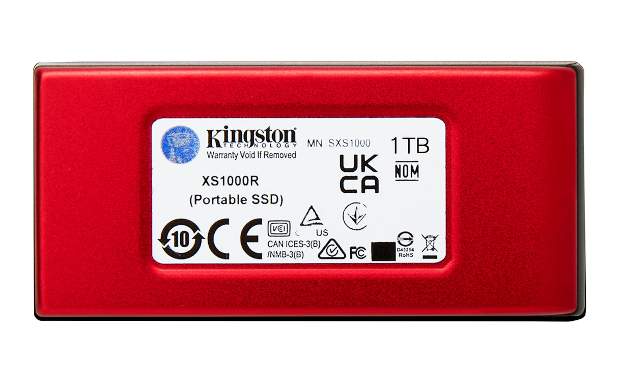 Kingston Technology 1 TB XS1000 Red External USB 3.2 Gen 2 – Bærbart SSD-drev