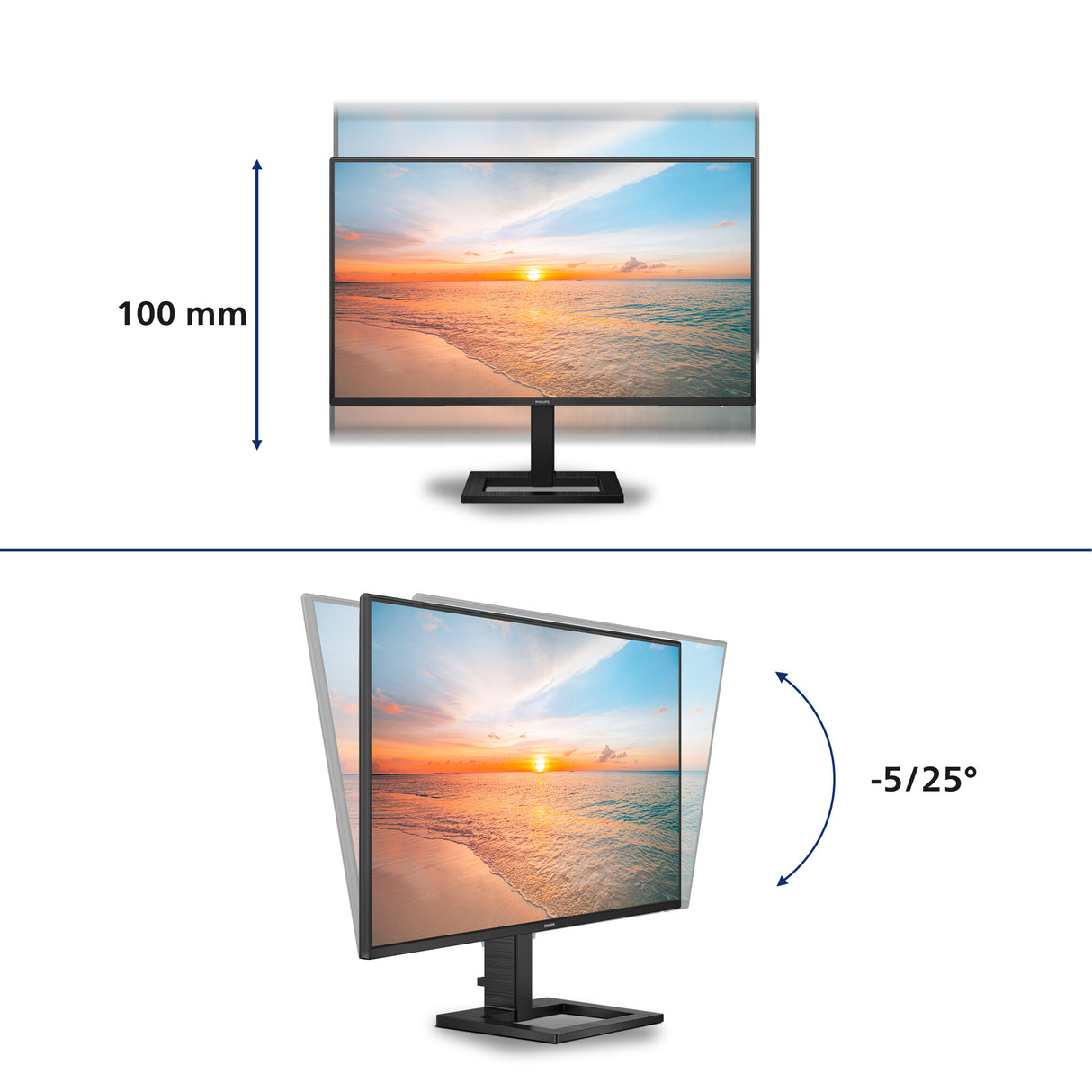 Philips 1000 series 27E1N1600AE/00 computerskærm 68,6 cm (27") 2560 x 1440 pixel Quad HD LCD Sort